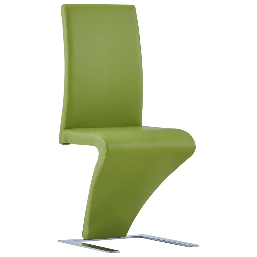

vidaXL Eetkamerstoelen met zigzag-vorm 6 st kunstleer groen