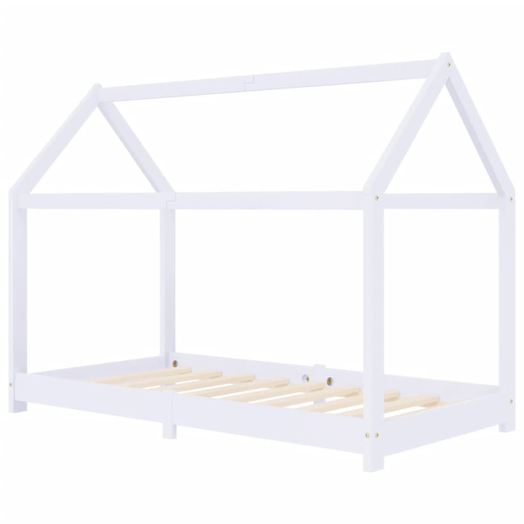 vidaXL Cadru pat de copii, alb, 80×160 cm, lemn masiv de pin vidaXL