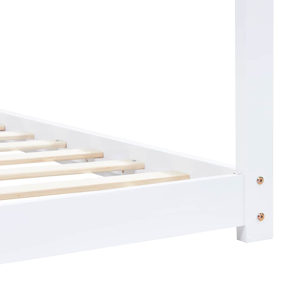 Kids Bed Frame White Solid Pine Wood 90x200 Cm VidaXL 17 width=274