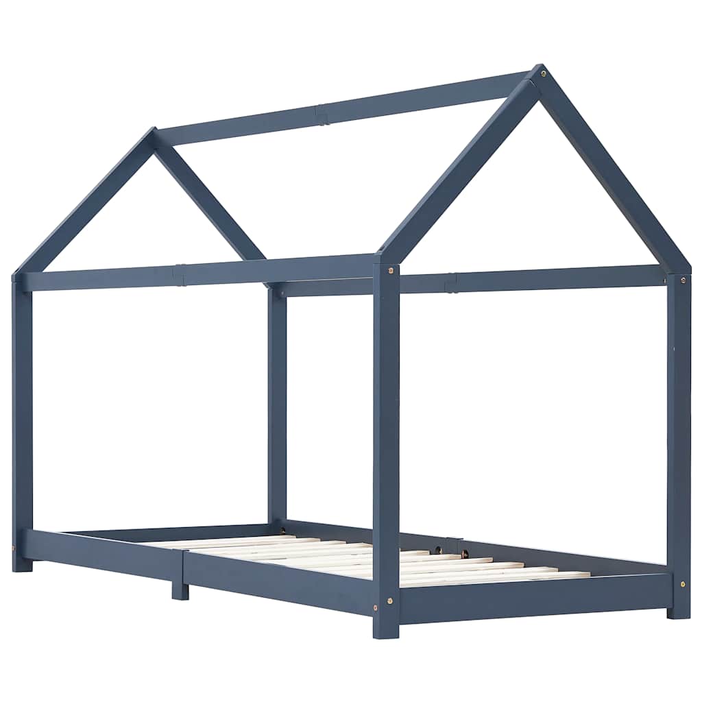 

vidaXL Kinderbedframe massief grenenhout grijs 90x200 cm