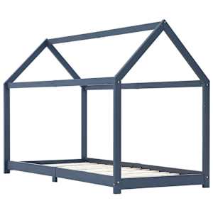 Rám dětské postele šedý masivní borové dřevo 90 x 200 cm - obrázek 2