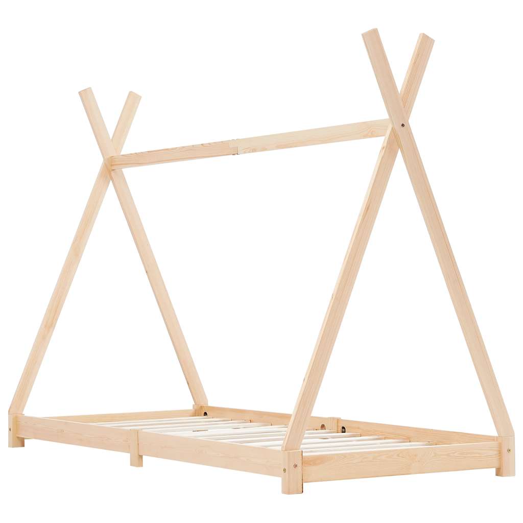 vidaXL tömör fenyőfa gyerekágy-keret 90 x 200 cm