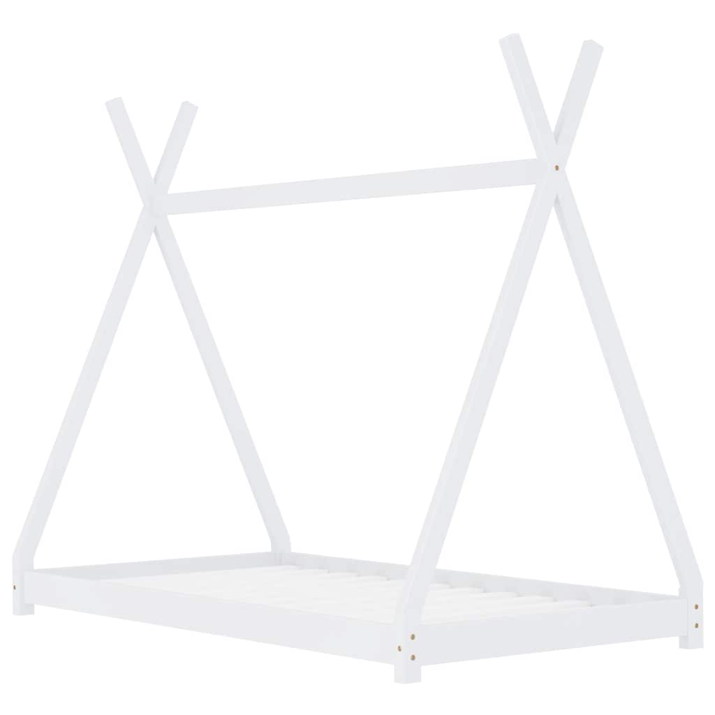 vidaXL Lasten sängynrunko valkoinen täysi mänty 70x140 cm
