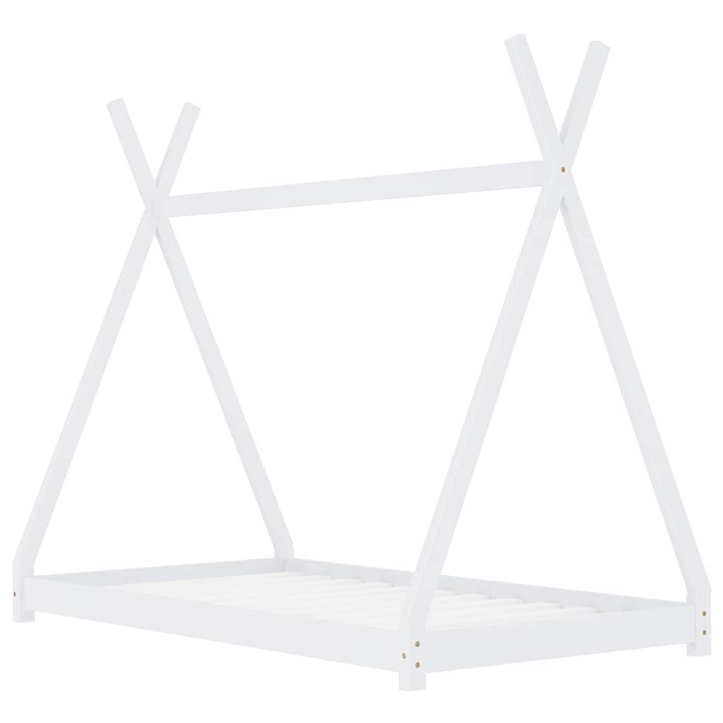 

vidaXL Kinderbedframe massief grenenhout wit 90x200 cm