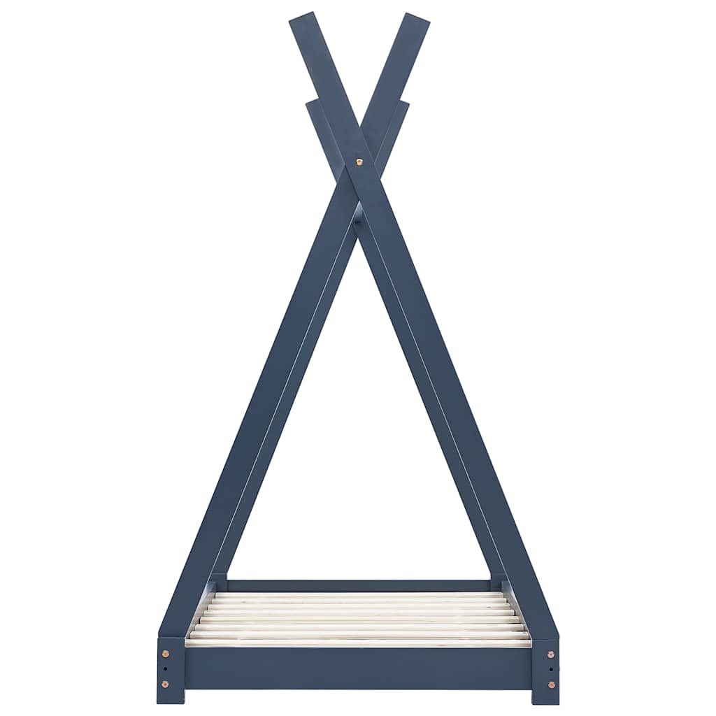 Kids Bed Frame Grey Solid Pine Wood 70x140 Cm VidaXL 15 width=274