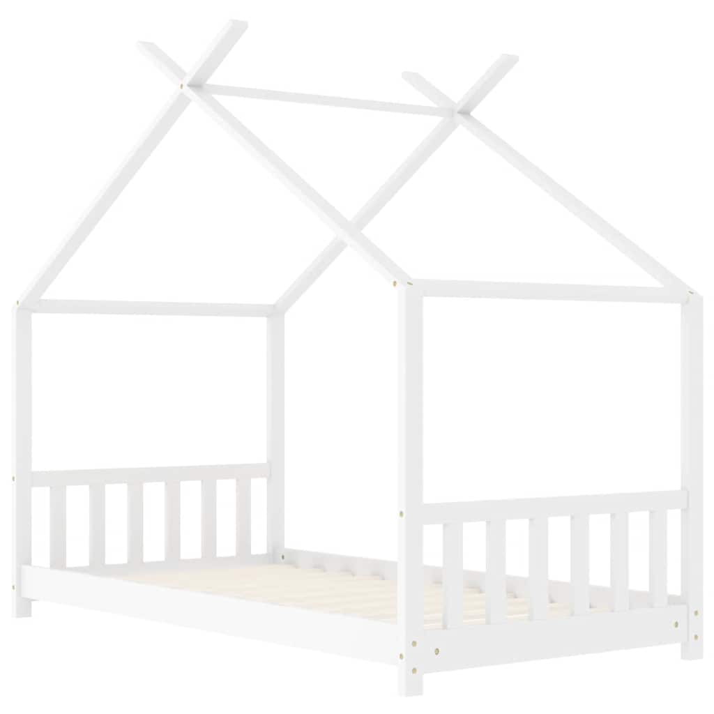 vidaXL fehér tömör fenyőfa gyerekágy-keret 70 x 140 cm