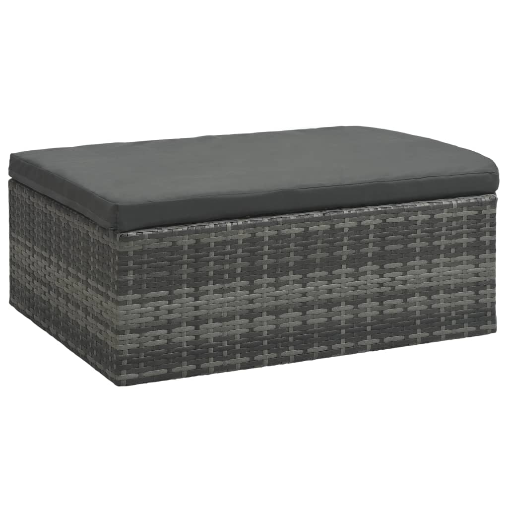 4-részes szürke polyrattan kerti bútorgarnitúra párnákkal