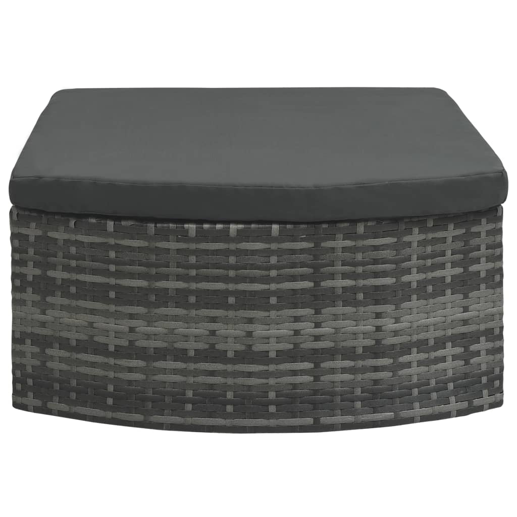 4-részes szürke polyrattan kerti bútorgarnitúra párnákkal