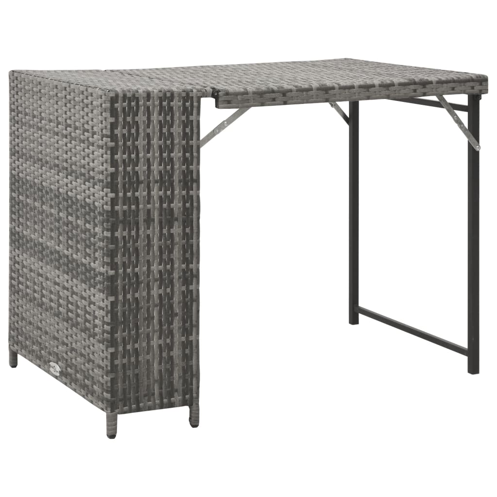 

vidaXL 5-delige Tuinset inklapbaar poly rattan grijs