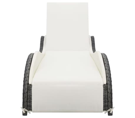 vidaXL Saulės gultas su čiužinuku, antracito spalvos, poliratanas