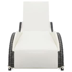 vidaXL Saulės gultas su čiužinuku, antracito spalvos, poliratanas