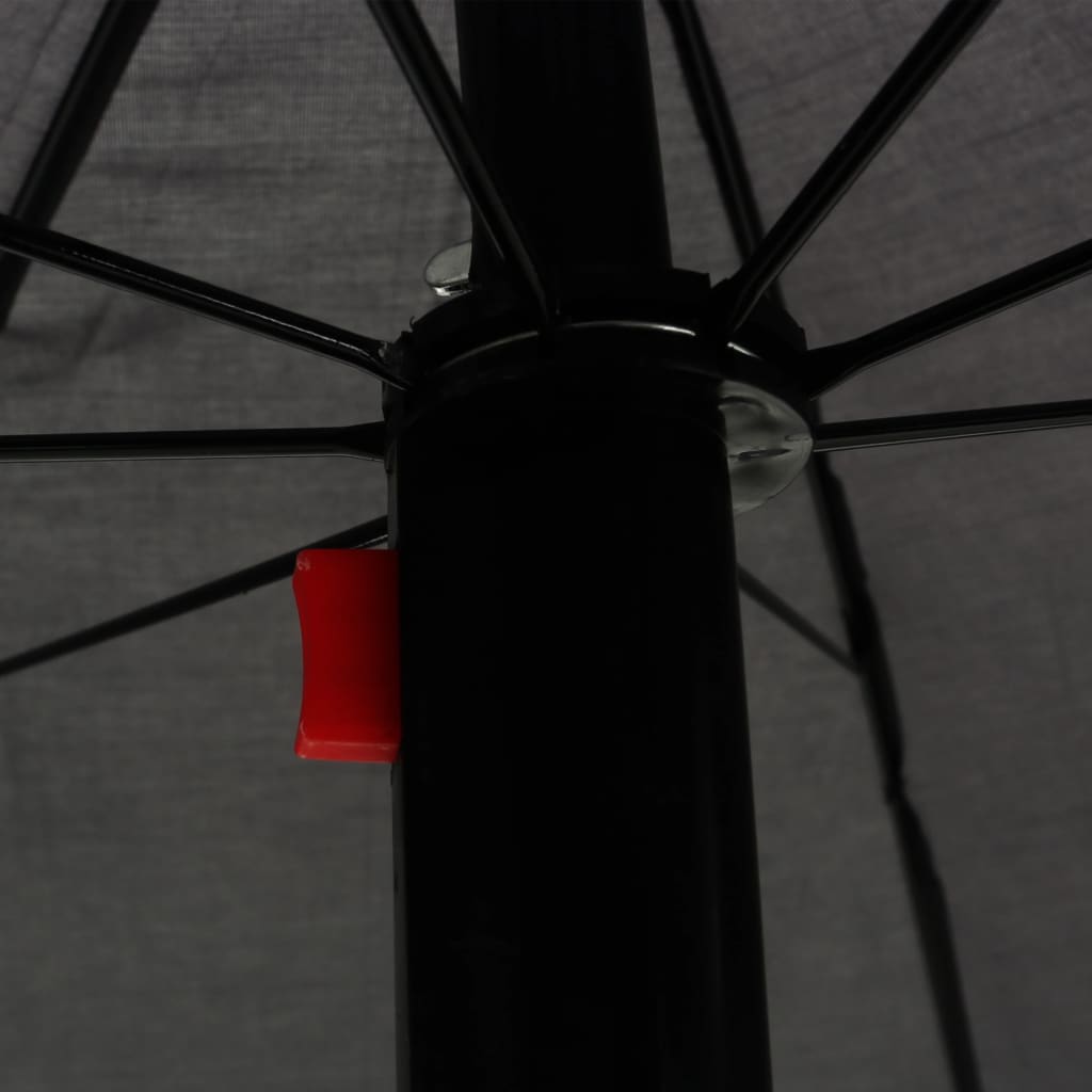 Loungebed met parasol poly rattan grijs