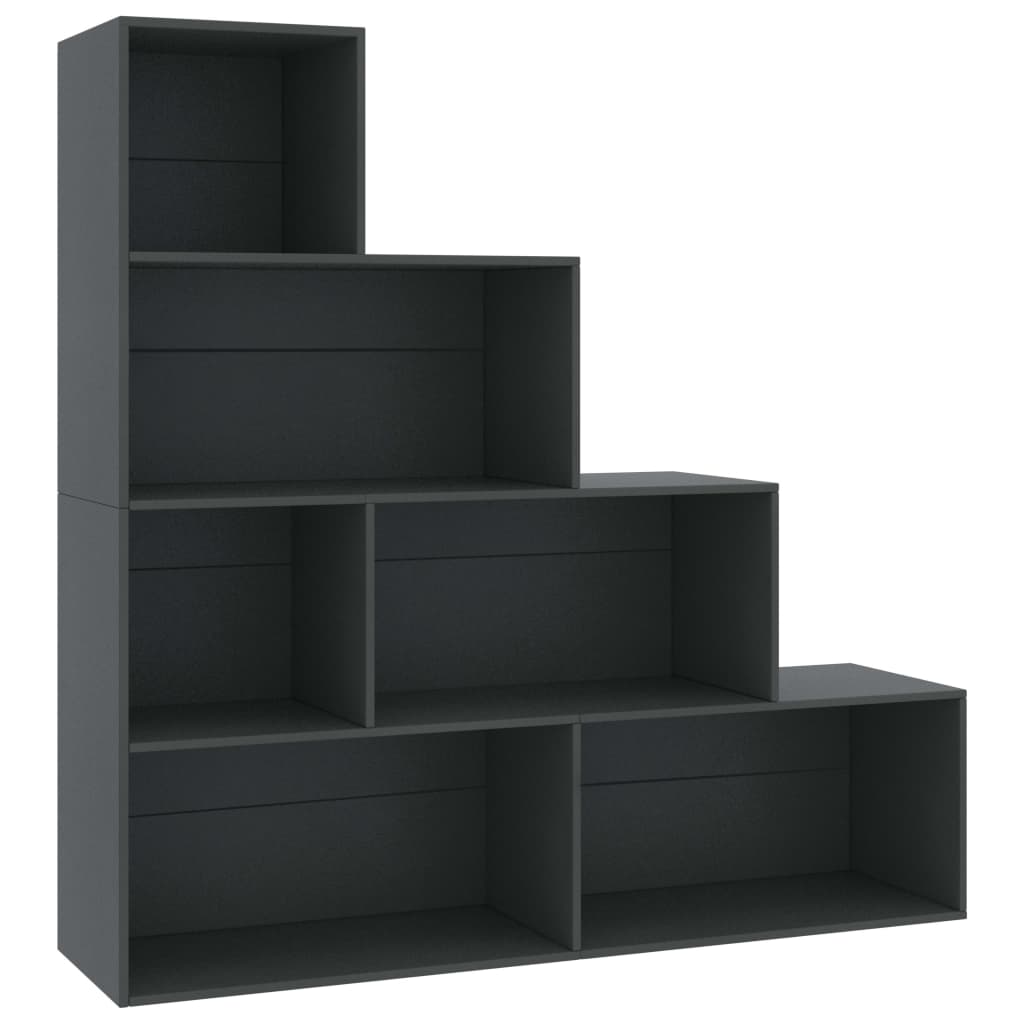 

vidaXL Book Cabinet/Room Divider Gray 61"x9.4"x63" Chipboard