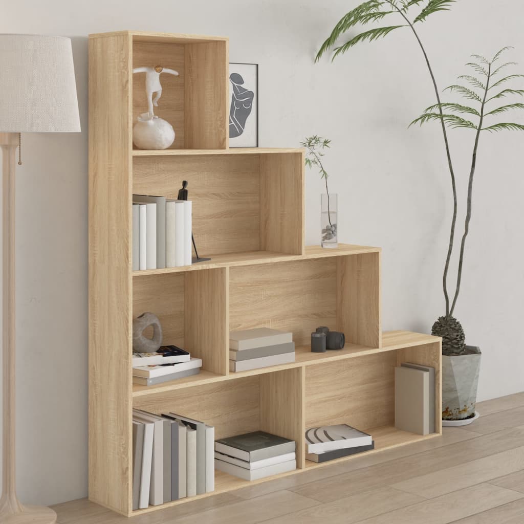 vidaXL Rega/pka, db sonoma, 155x24x160 cm, materia drewnopochodny