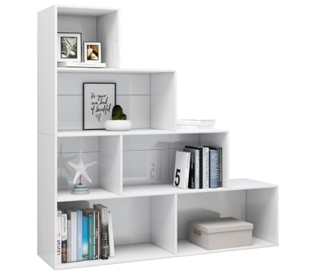 vidaXL Boekenkast/kamerscherm 155x24x160 cm bewerkt hout hoogglans wit