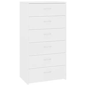 vidaXL puhvetkapp 6 sahtliga, valge, 50x34x96 cm, tehispuit