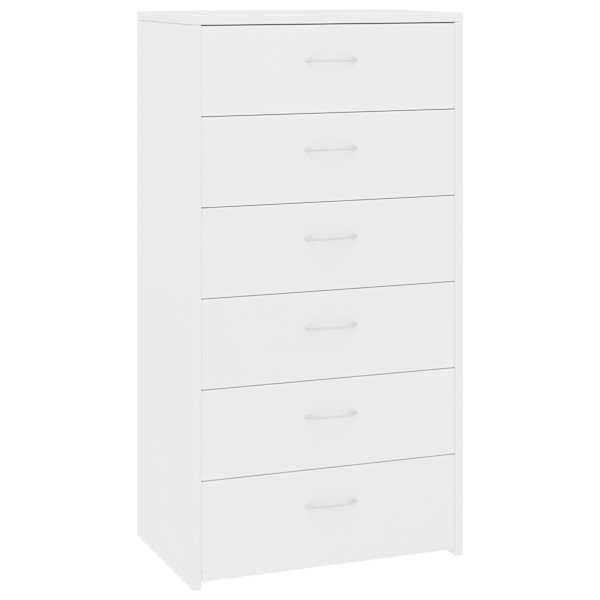 vidaXL puhvetkapp 6 sahtliga, valge, 50x34x96 cm, tehispuit