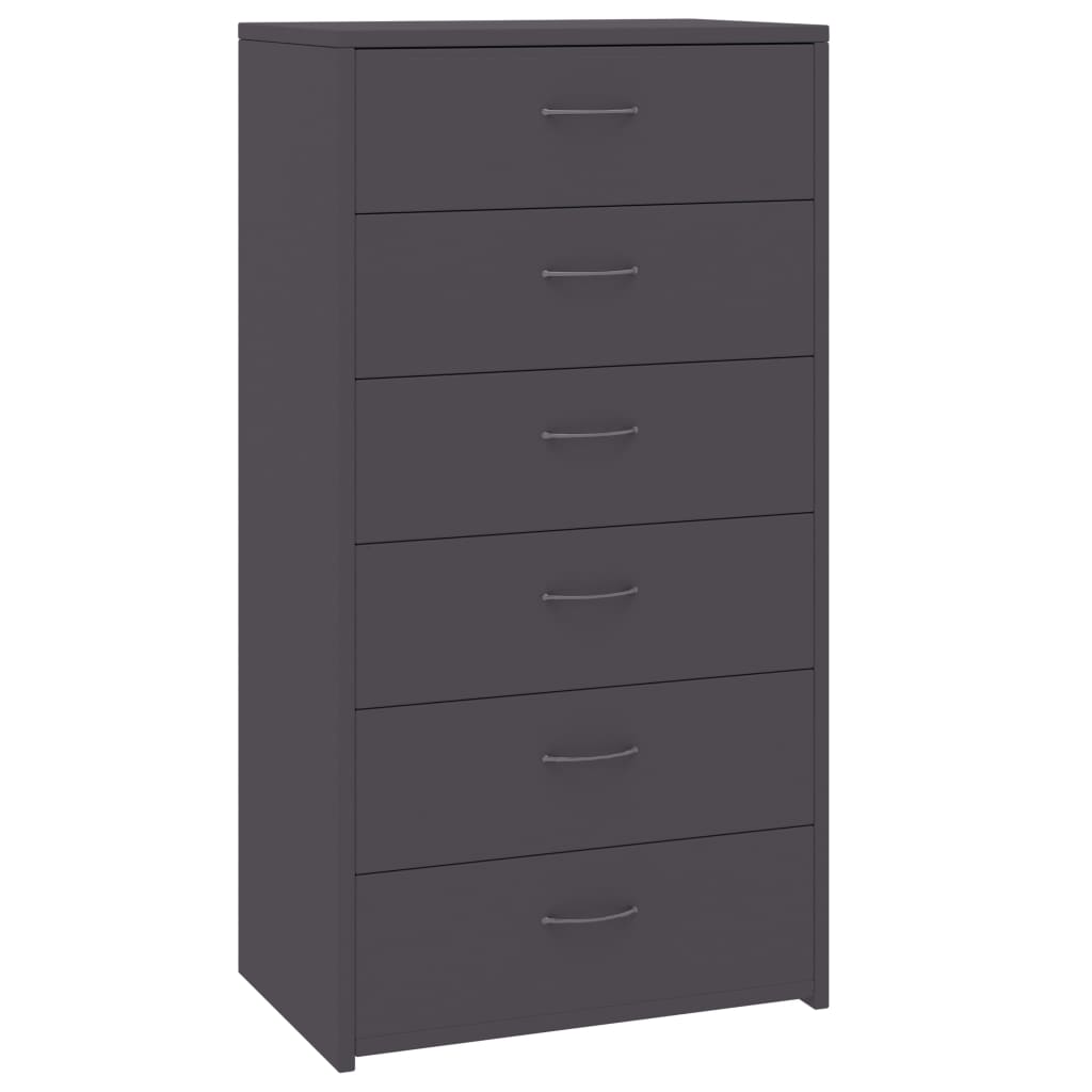 

vidaXL Sideboard with 6 Drawers Gray 19.7"x13.4"x37.8" Engineered Wood