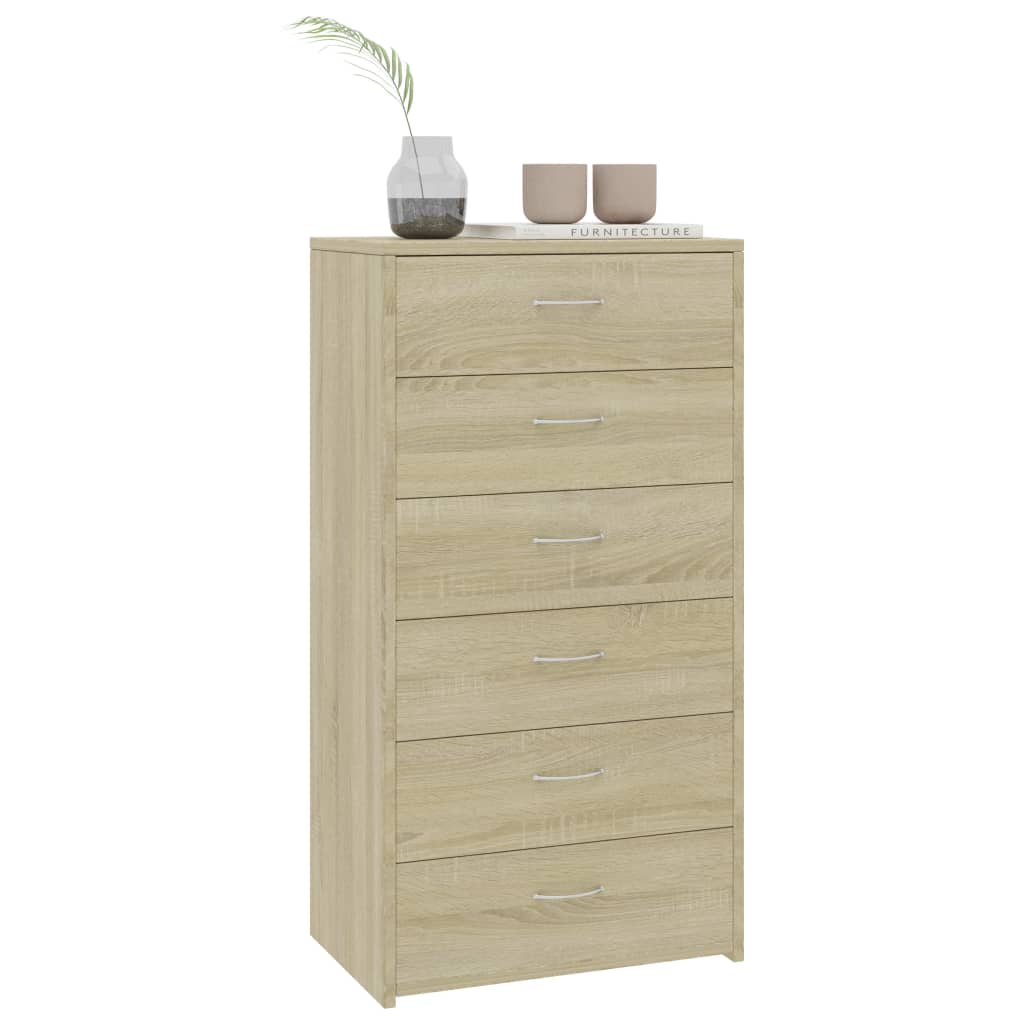 

vidaXL Dressoir met 6 lades 50x34x96 cm spaanplaat sonoma eikenkleurig