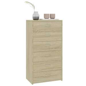 Příborník se 6 zásuvkami sonoma dub 50 x 34 x 96 cm kompozit - obrázek 3