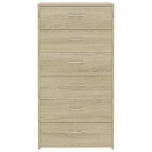 Příborník se 6 zásuvkami sonoma dub 50 x 34 x 96 cm kompozit - obrázek 4
