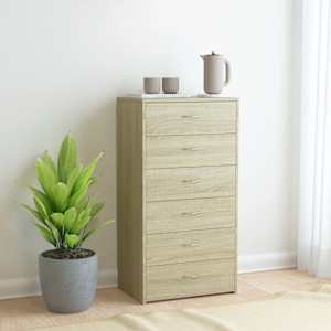 Příborník se 6 zásuvkami sonoma dub 50 x 34 x 96 cm kompozit - obrázek 1