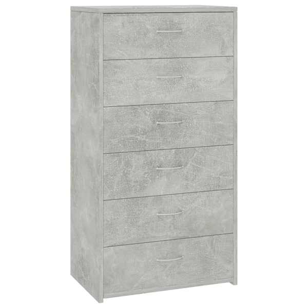 vidaXL puhvetkapp 6 sahtliga betoonhall 50 x 34 x 96 cm tehispuit