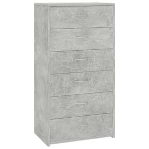 Příborník se 6 zásuvkami betonově šedý 50 x 34 x 96 cm kompozit - obrázek 2