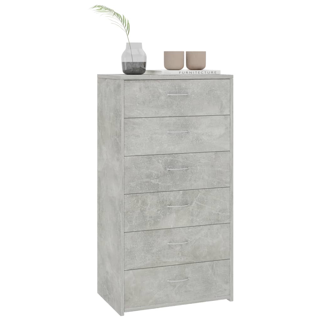 Credenza Moderna，Madia da cucina，Mobile Buffet，Armadio da Cucina Moderna 6  Cassetti Rovere Marrone 50x34x96cm