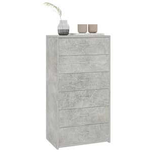 Příborník se 6 zásuvkami betonově šedý 50 x 34 x 96 cm kompozit - obrázek 3