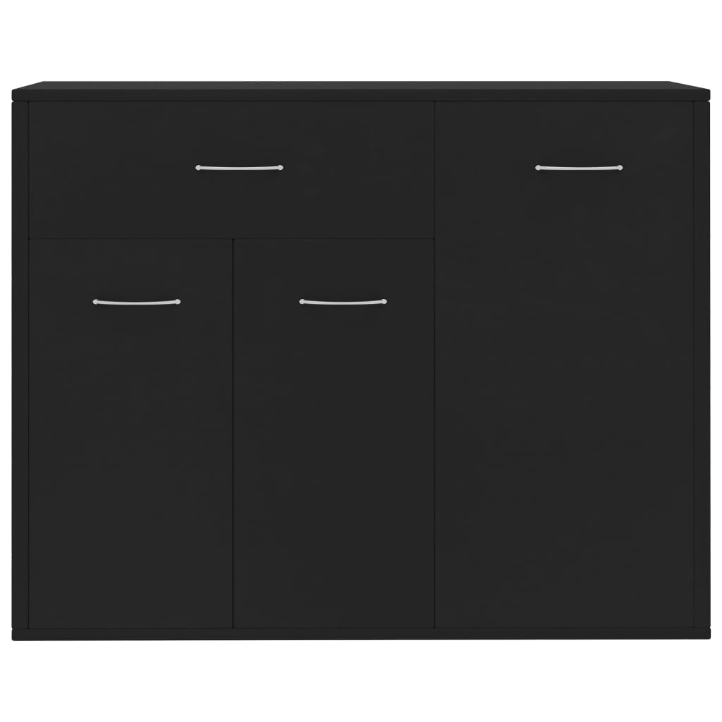 Fekete forgácslap tálalószekrény 88 x 30 x 70 cm 