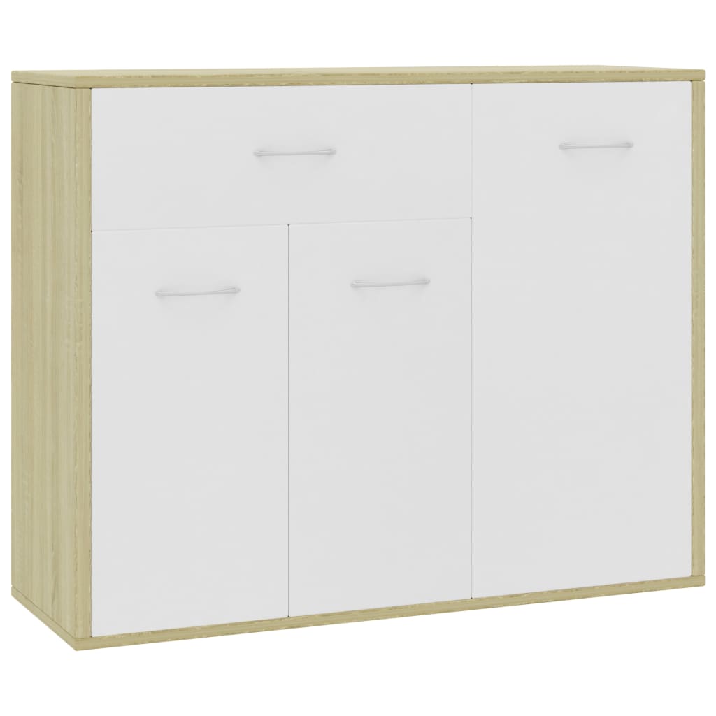 

vidaXL Sideboard White and Sonoma Oak 34.6"x11.8"x27.6" Engineered Wood