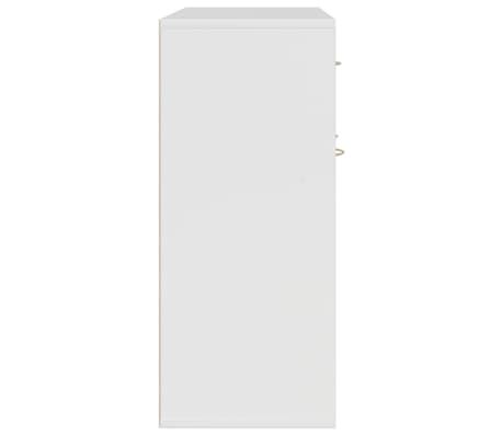 vidaXL Aparador de Aglomerado Blanco Brillante Armario Auxiliar Mueble