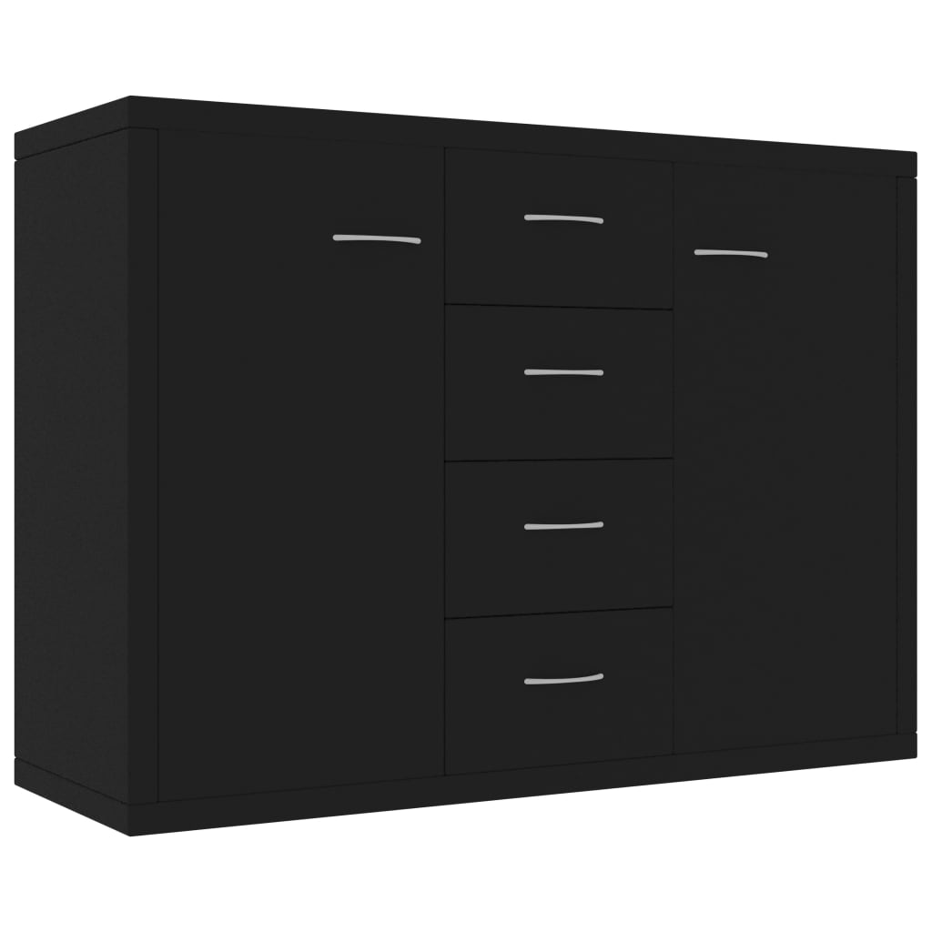 

vidaXL Sideboard Black 34.6"x11.8"x25.6" Chipboard