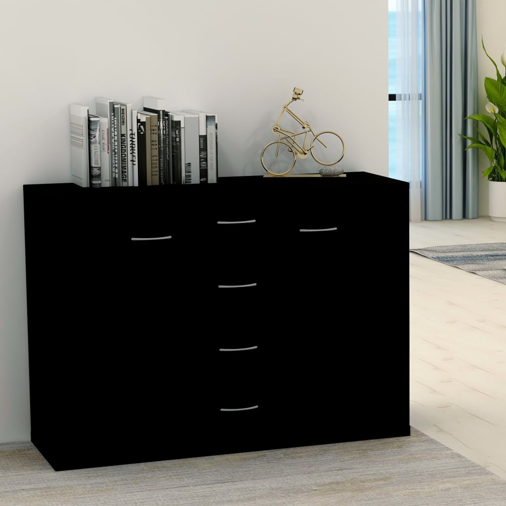 vidaXL Sideboard Schwarz 88x30x65 cm Holzwerkstoff