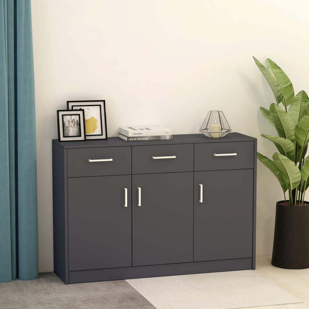 Sideboard Grau 110x30x75 cm Holzwerkstoff