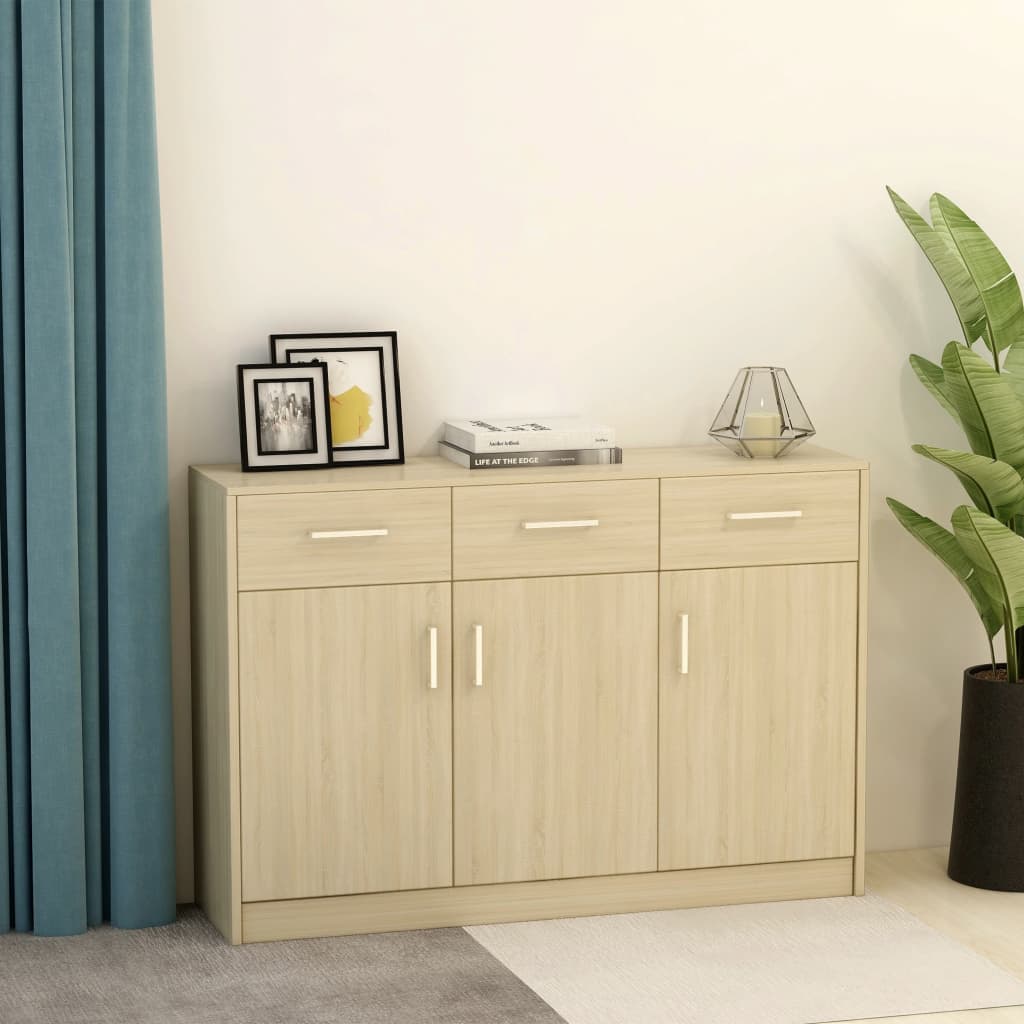 

vidaXL Dressoir 110x30x75 cm spaanplaat sonoma eikenkleurig