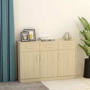 vidaXL Sideboard Sonoma Oak 110x30x75 cm Engineered Wood