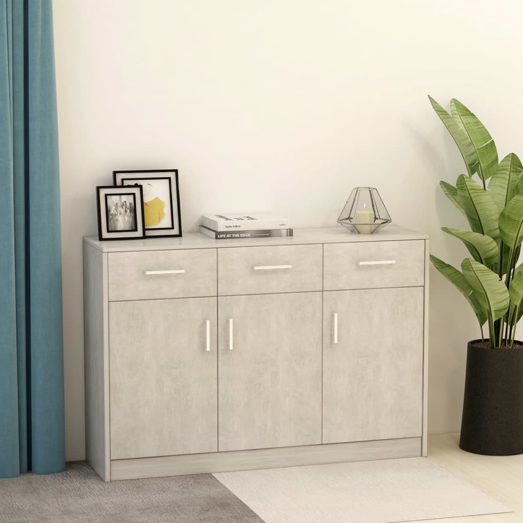 

vidaXL Dressoir 110x30x75 cm spaanplaat betongrijs
