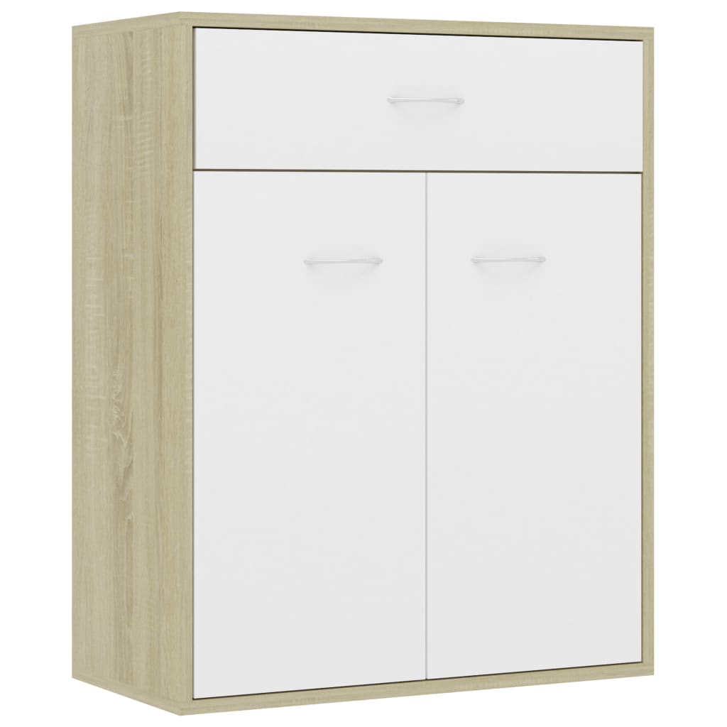 

vidaXL Sideboard White and Sonoma Oak 23.6"x11.8"x29.5" Engineered Wood