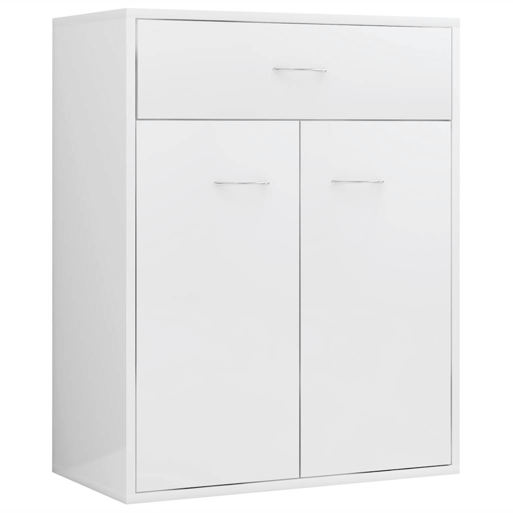 vidaXL Příborník bílý s vysokým leskem 60x30x75 cm kompozitní dřevo