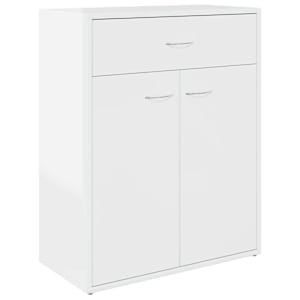 Příborník bílý s vysokým leskem 60x30x75 cm kompozitní dřevo - obrázek 2