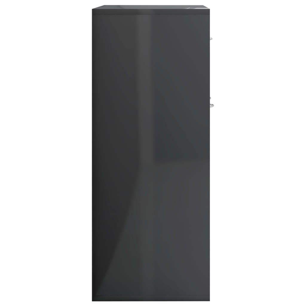 Sideboard Hochglanz-Grau 60 x 30 x 75 cm Spanplatte