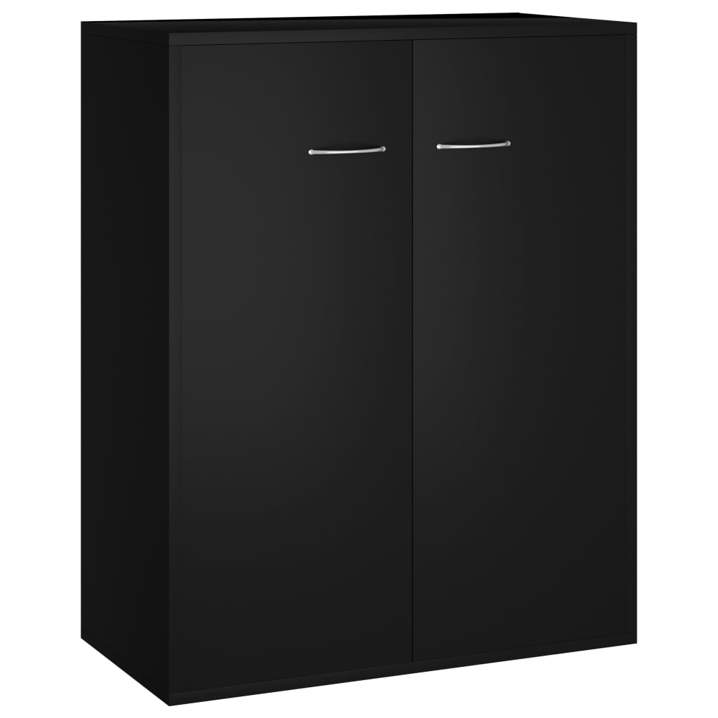 Fekete forgácslap tálalószekrény 60 x 30 x 75 cm 