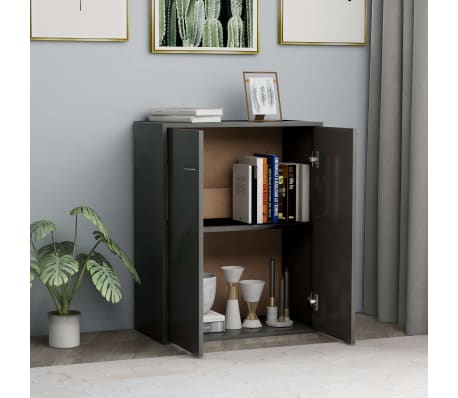 vidaXL Skjenk grå 60x30x75 cm konstruert tre