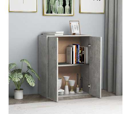 vidaXL Бюфет, бетонно сив, 60x30x75 см, инженерно дърво