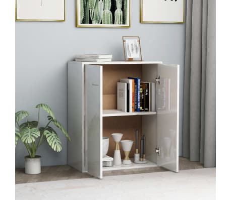 vidaXL Sideboard High Gloss White 60x30x75 cm Engineered Wood