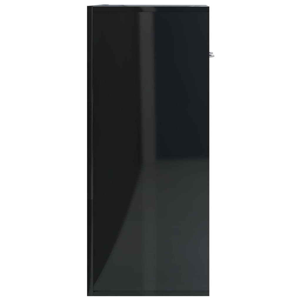 Petrashop  Příborník černý s vysokým leskem 60 x 30 x 75 cm dřevotříska
