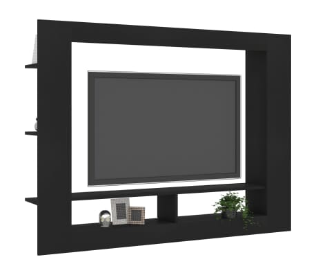 vidaXL Έπιπλο Τηλεόρασης Μαύρο 152x22x113 εκ. από Επεξεργασμένο Ξύλο