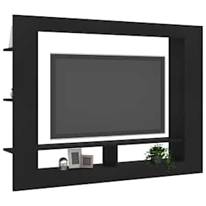 vidaXL Έπιπλο Τηλεόρασης Μαύρο 152x22x113 εκ. από Επεξεργασμένο Ξύλο
